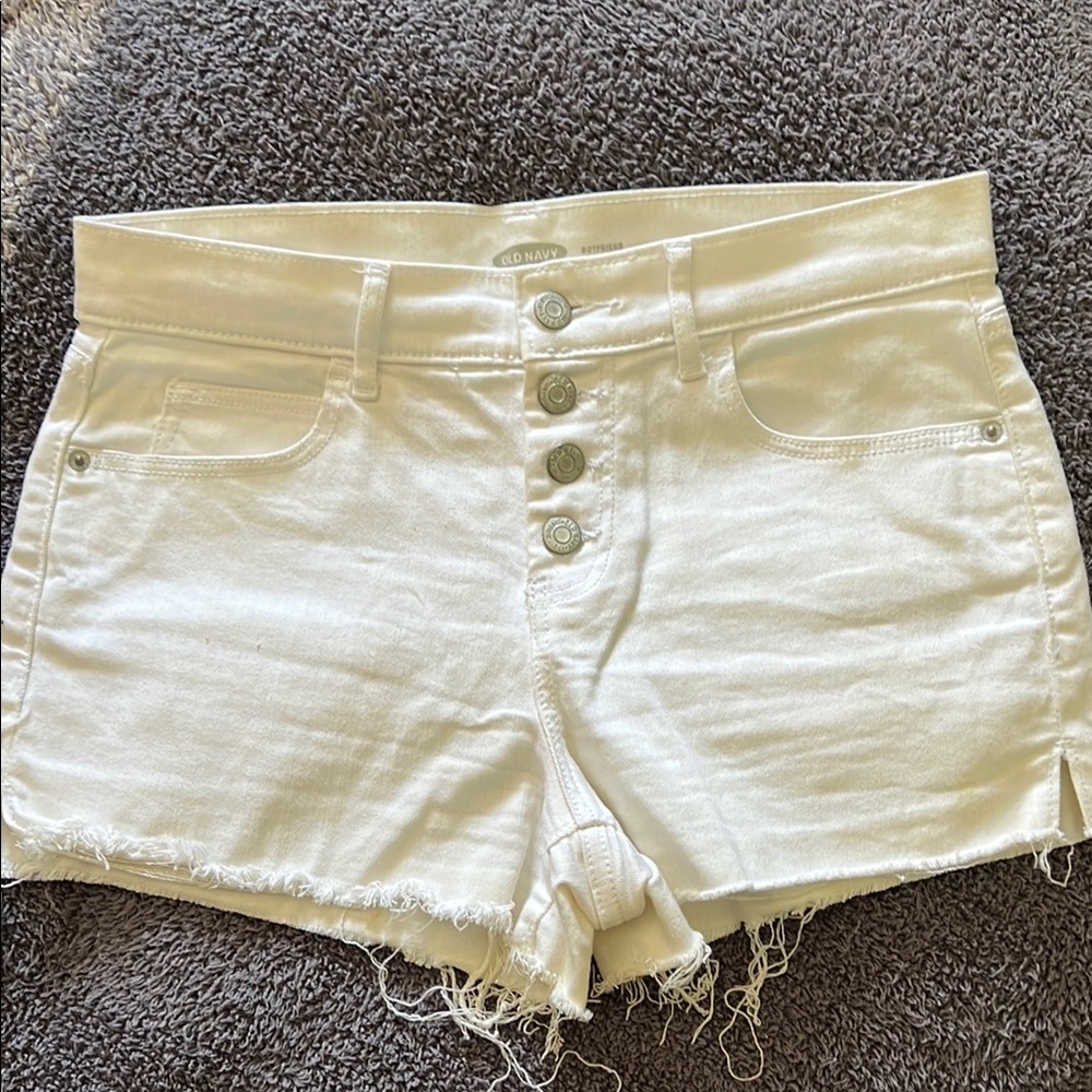 Old Navy Women's White Denim Shorts - Boyfriend